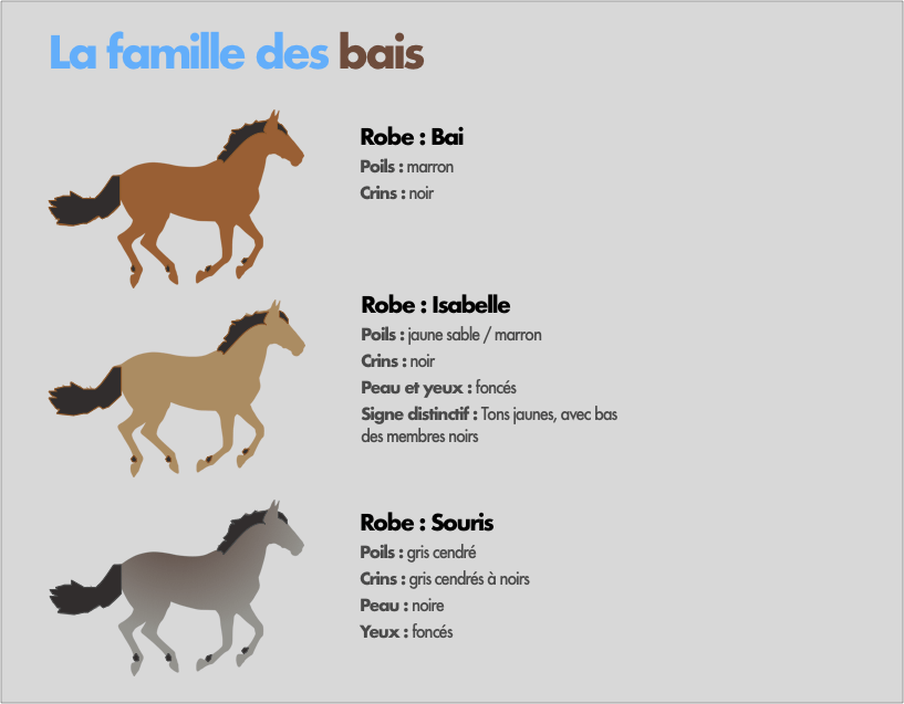 Les robes de la famille des bais